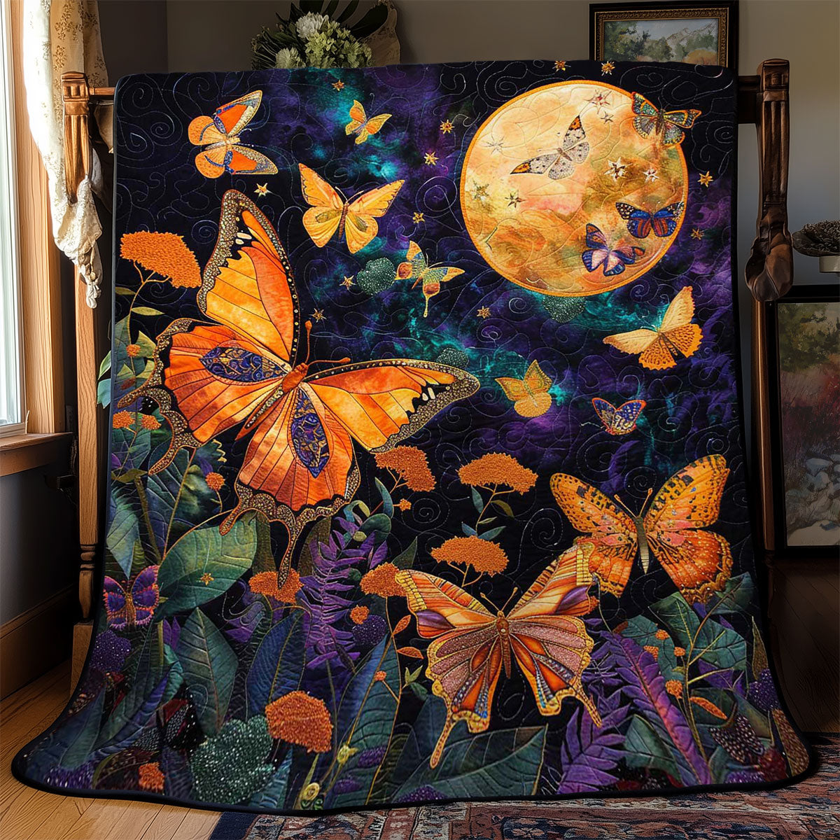 Majestic Butterfly Night WJ2208013CL Quilt