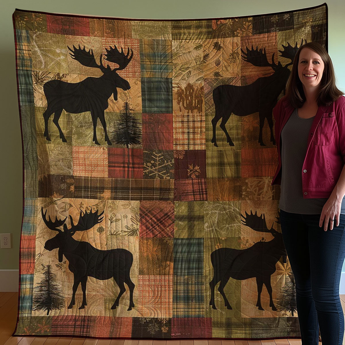 Moose Silhouettes WJ0407012CL Quilt