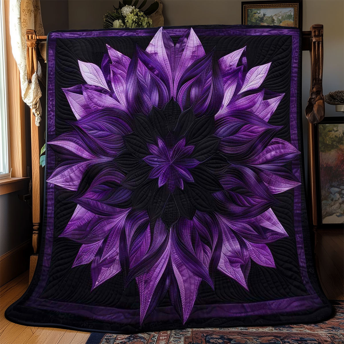 Mysterious Feathered Flower WJ2208015CL Quilt