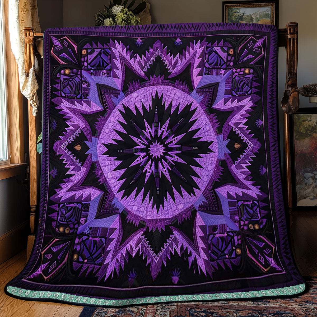 Native American Purple Star WJ1409018CL Quilt