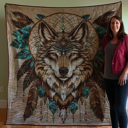 Native American Wolf WJ0908018CL Quilt