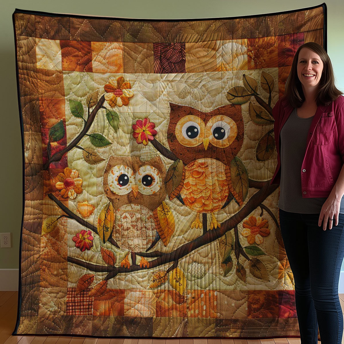 Owl Couple WJ0108009CL Quilt