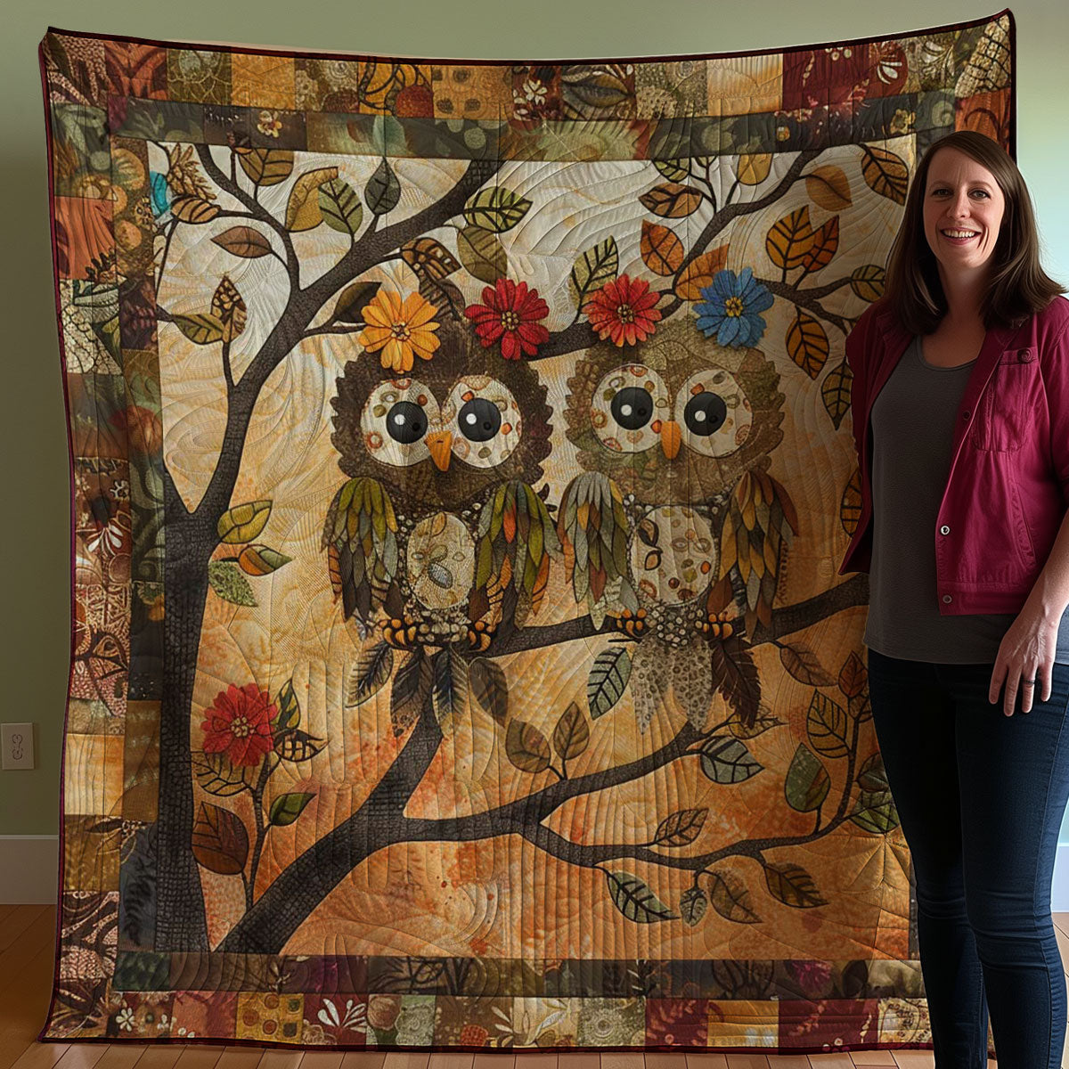 Owl Couple WJ3007037CL Quilt