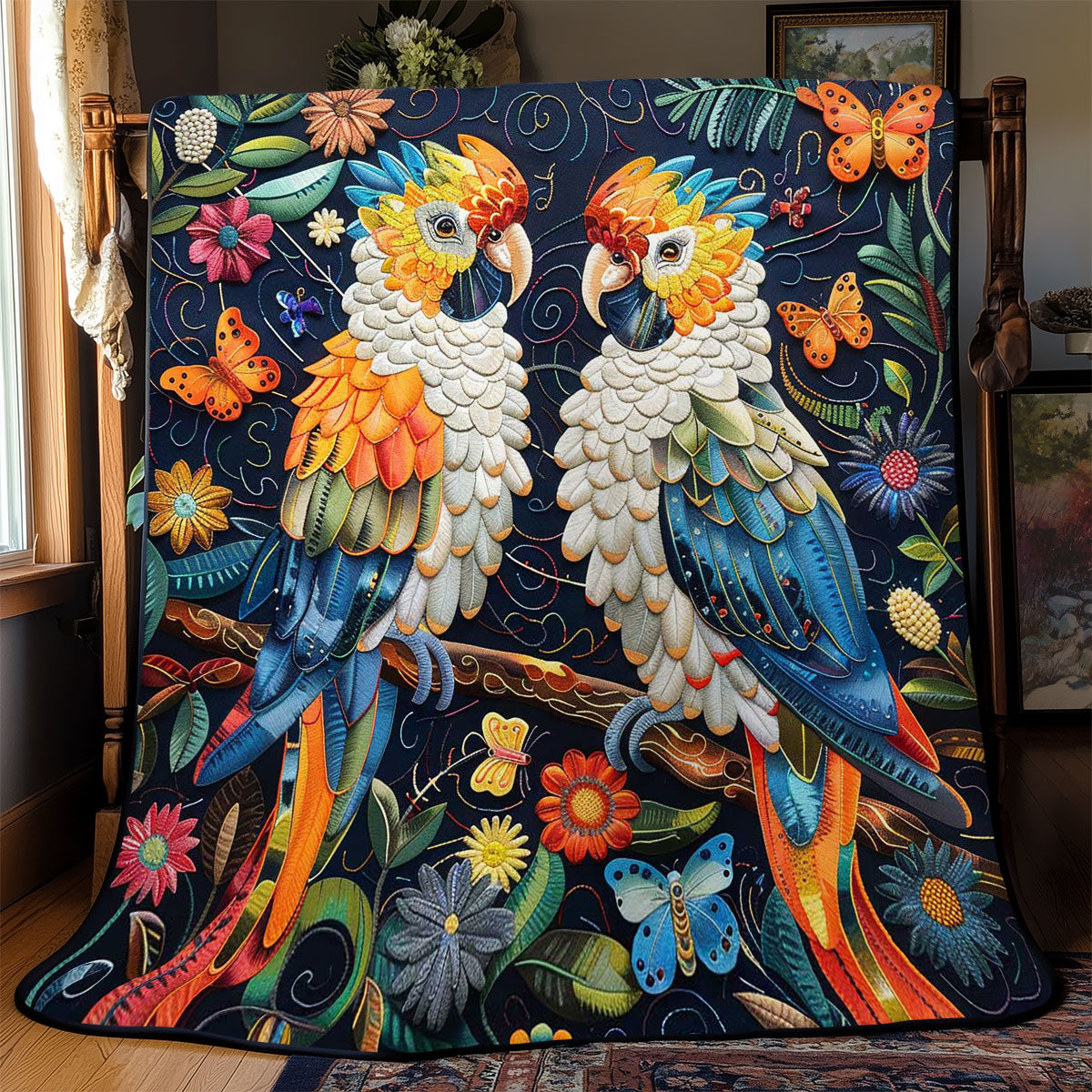 Parrot Couple WJ0509018CL Quilt