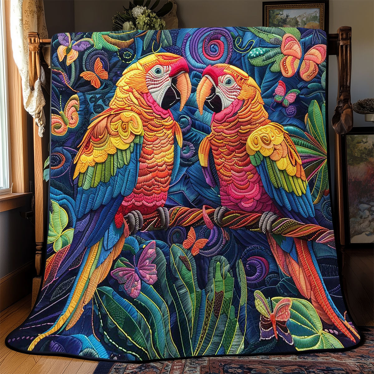 Parrot Couple WJ0609021CL Quilt