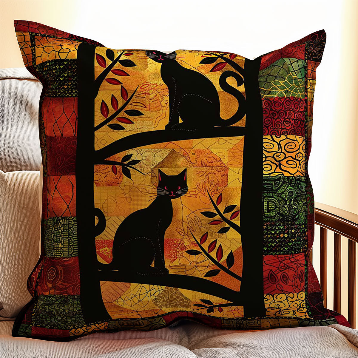 Patchwork Cats WJ1609045CL Quilt Pillow Case