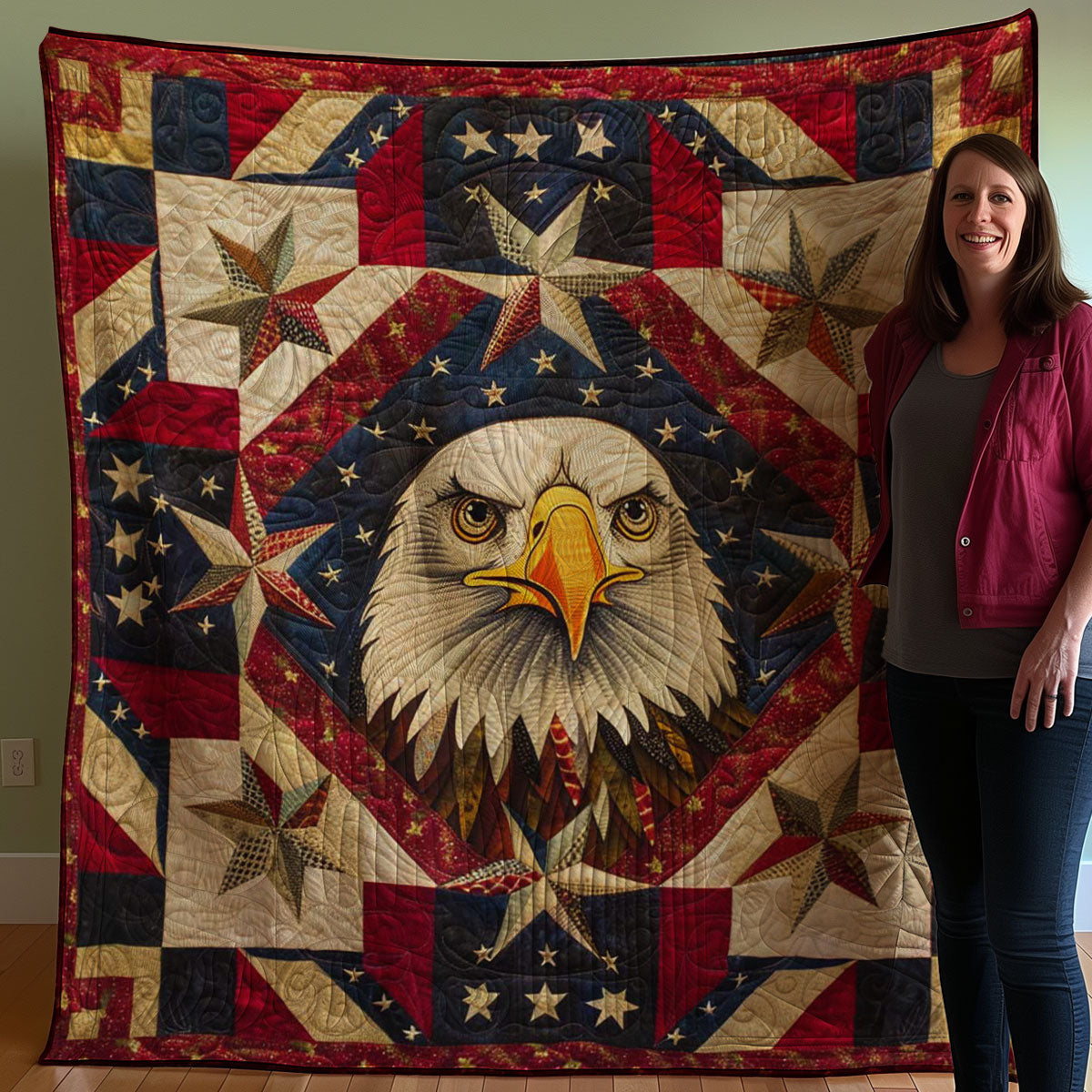 Patriotic Independence Eagle WJ0607001CL Quilt