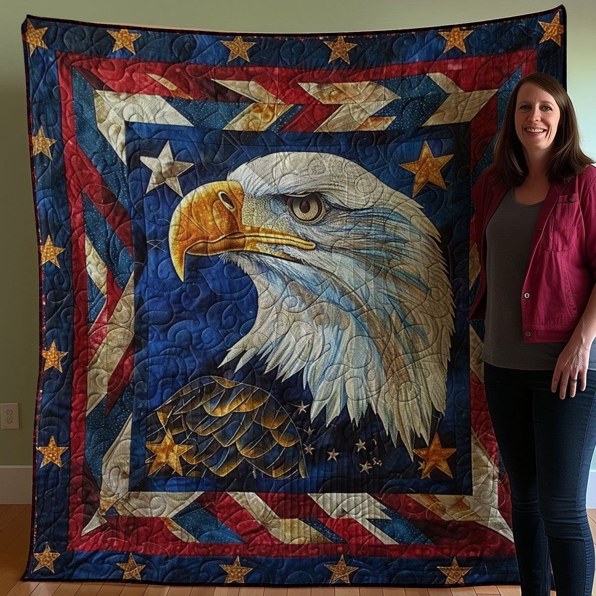 Patriotic Independence Eagle WJ0607002CL Quilt