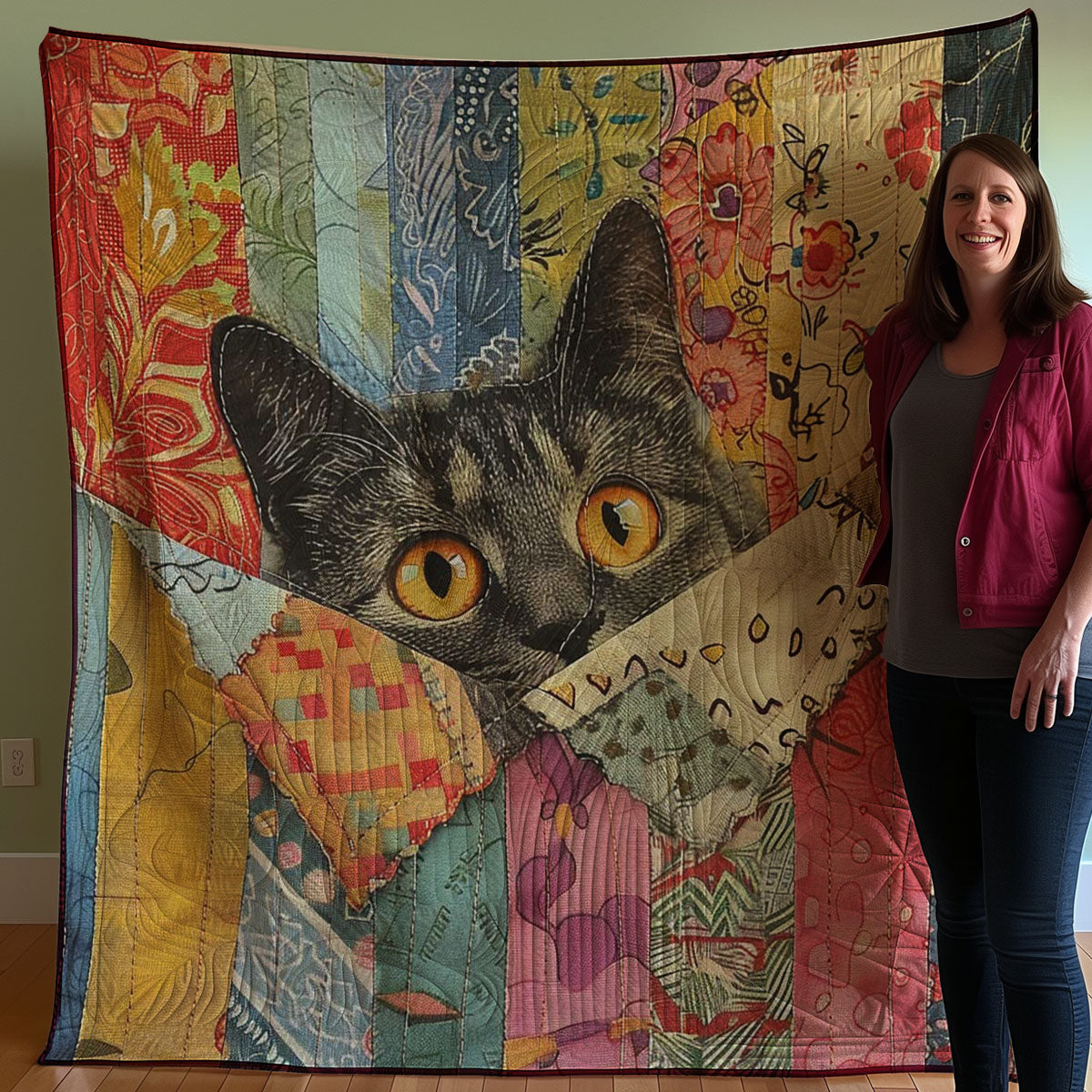 Peeking Cat WJ0108020CL Quilt