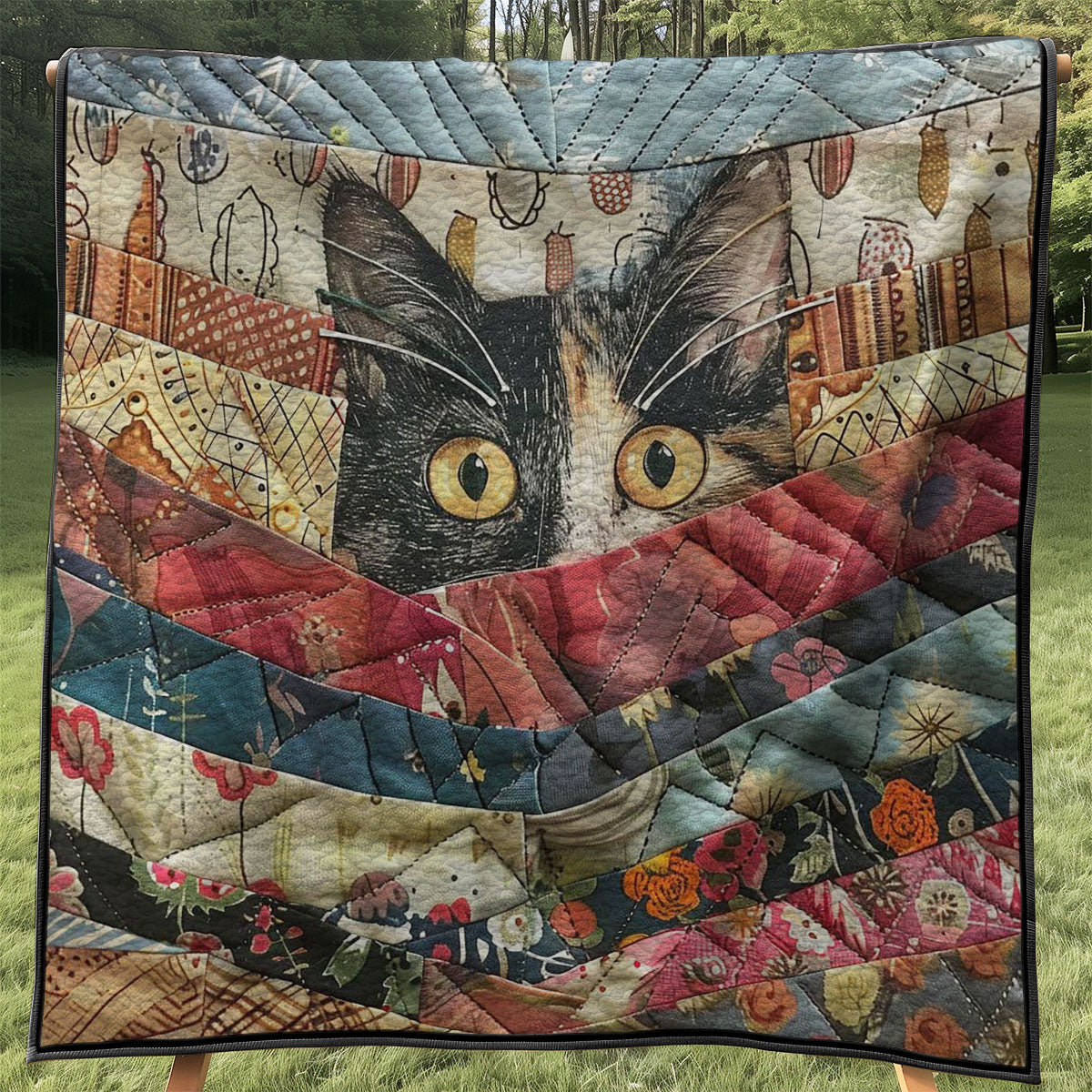 Peeking Cat WJ2907033CL Quilt