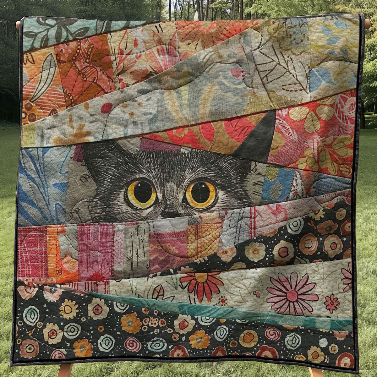 Peeking Cat WJ2907034CL Quilt