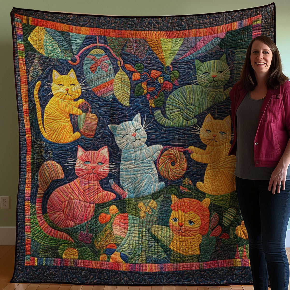 Playful Cats WJ0808028CL Quilt