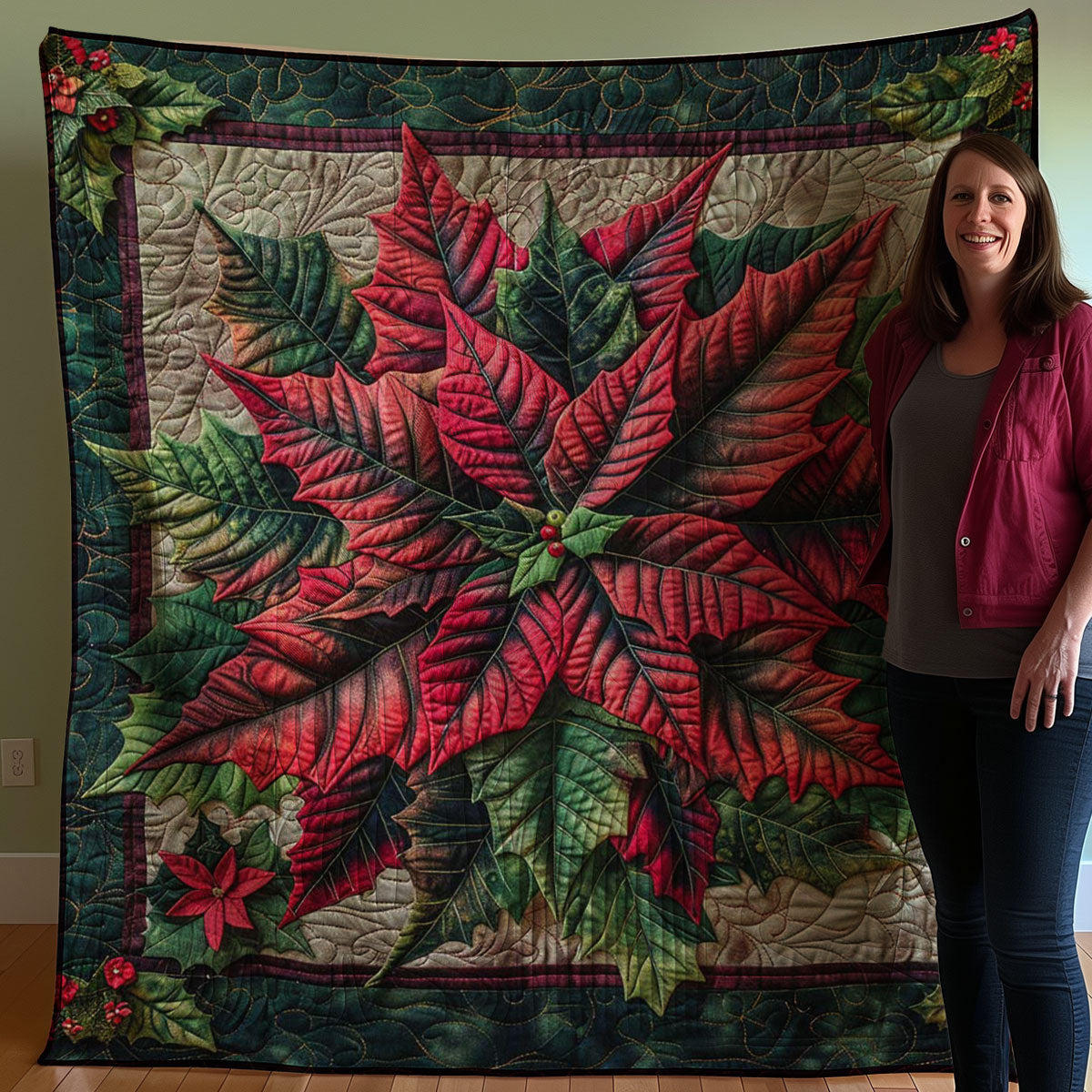 Poinsettia WJ0507023CL Quilt