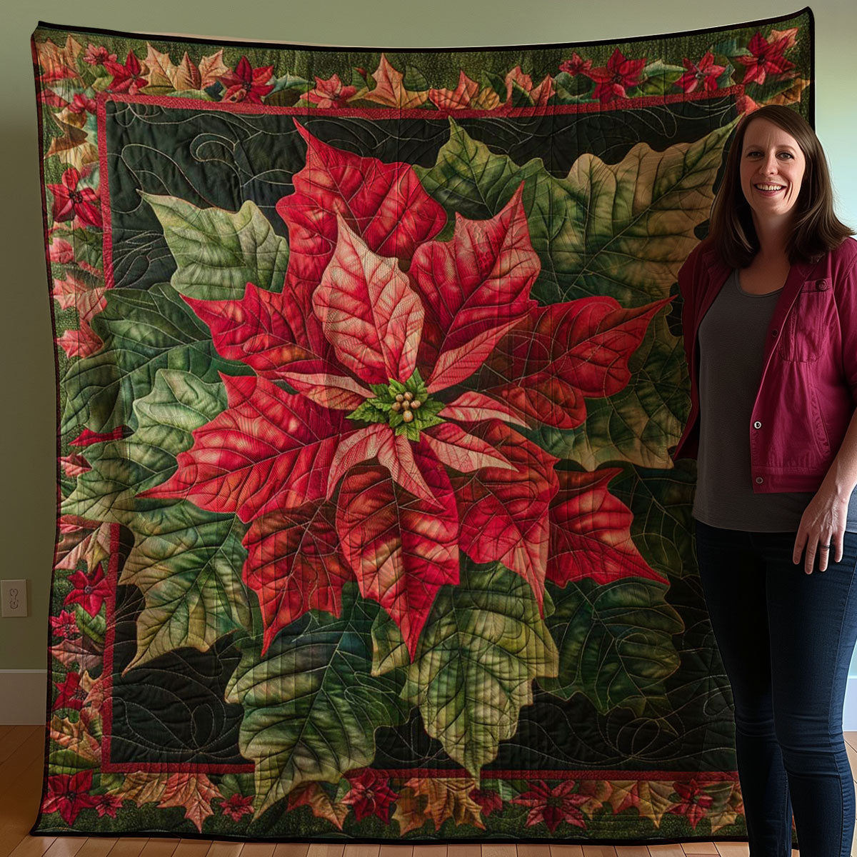 Poinsettia WJ1107012CL Quilt