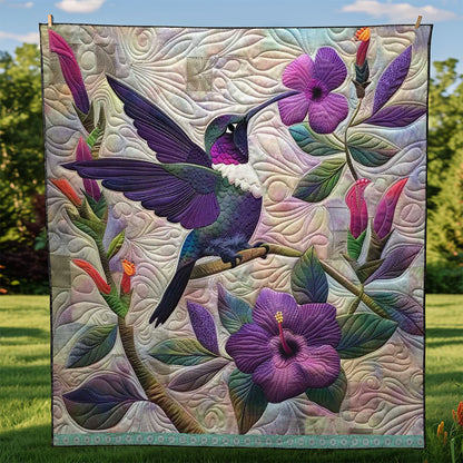 Purple Hummingbird WJ1308014CL Quilt