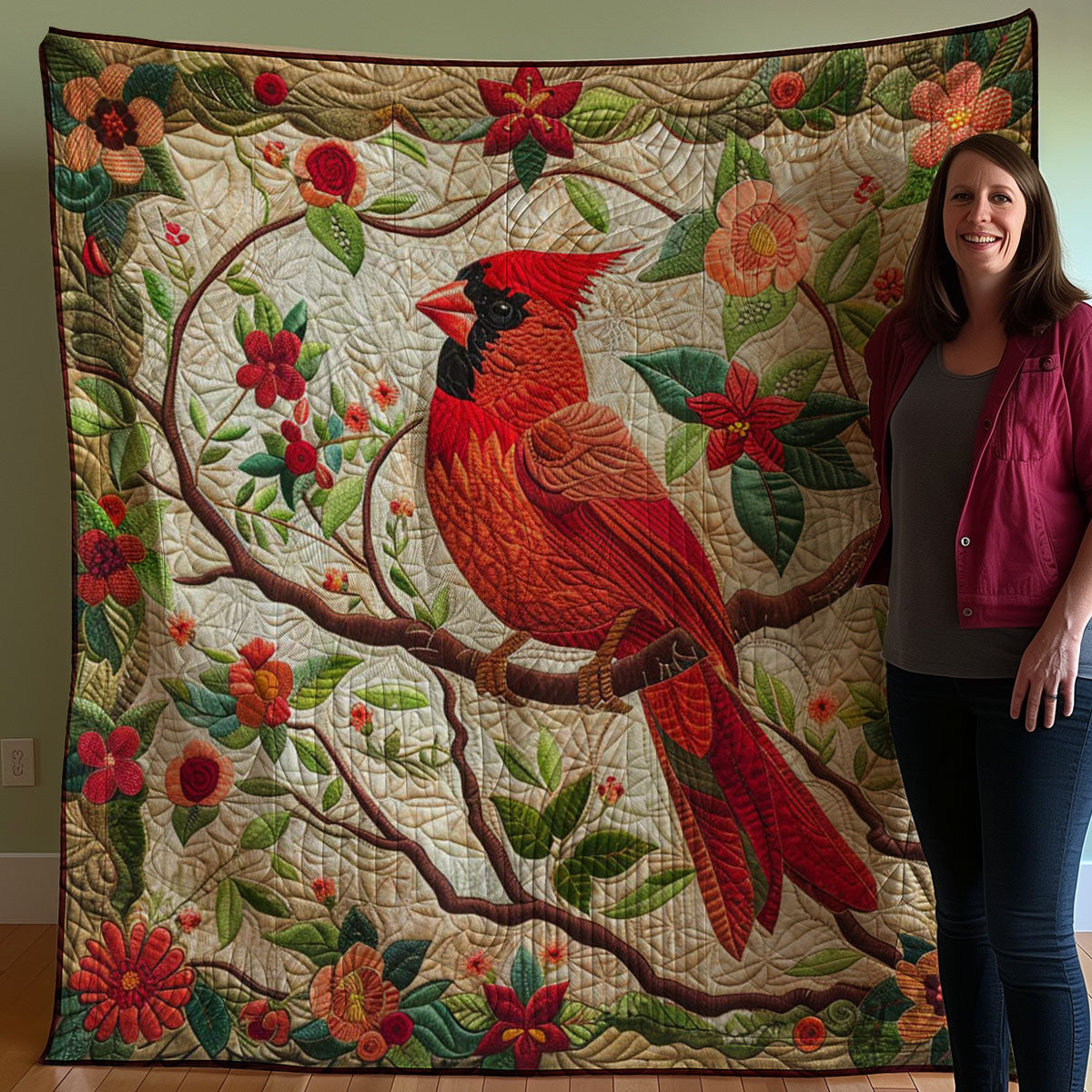 Red Cardinal WJ0208027CL Quilt