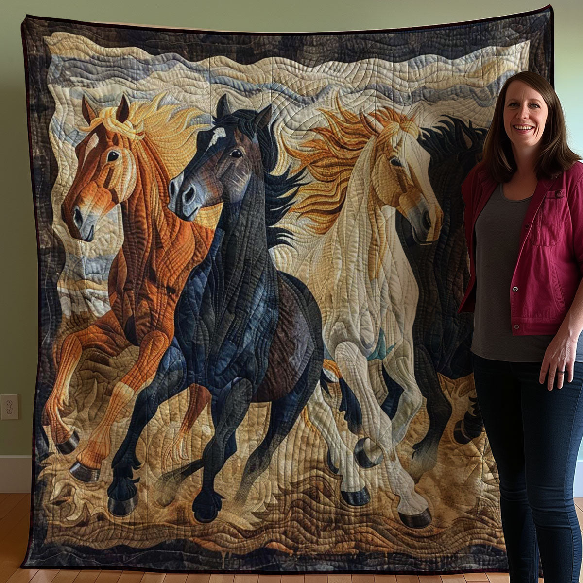 Running Horse WJ0908027CL Quilt