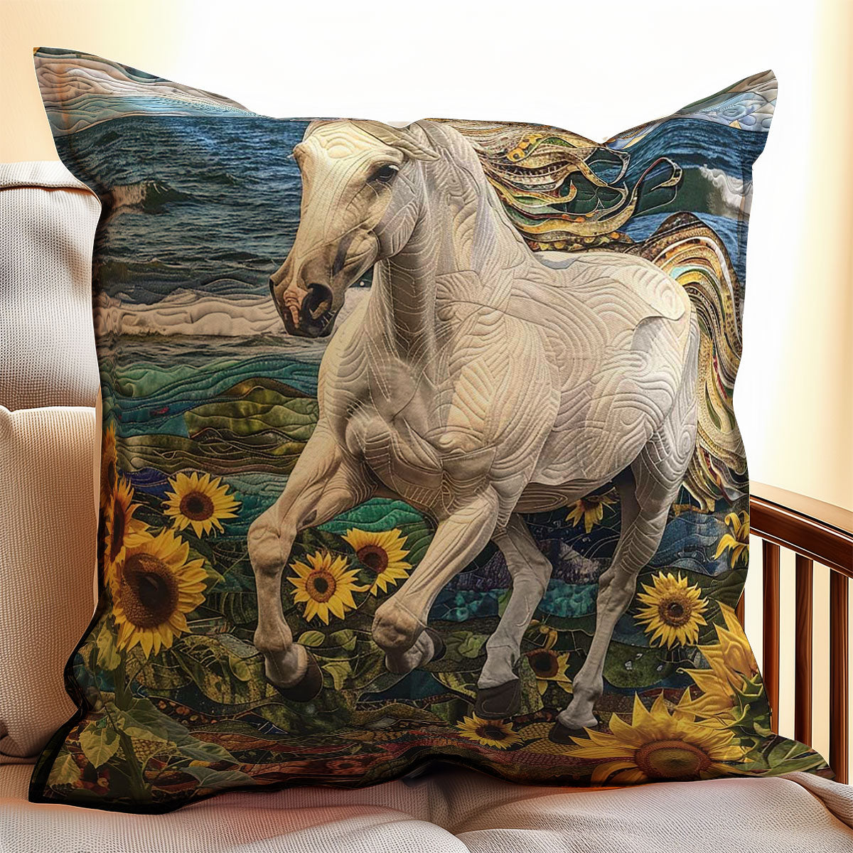 Running Horse WJ1009033CL Quilt Pillow Case