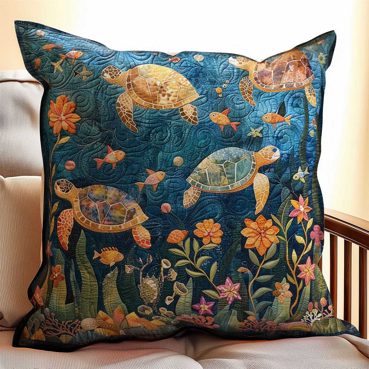 Sea Turtle WJ0509040CL Quilt Pillow Case