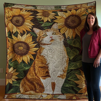 Sunflower Cat WJ3107034CL Quilt