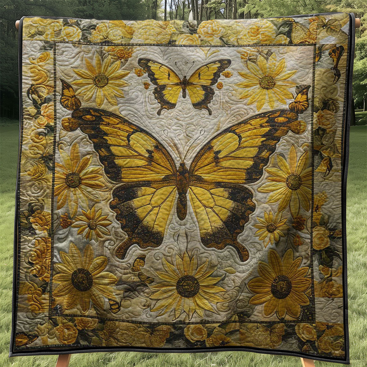 Sunflowers And Butterflies WJ2507027CL Quilt