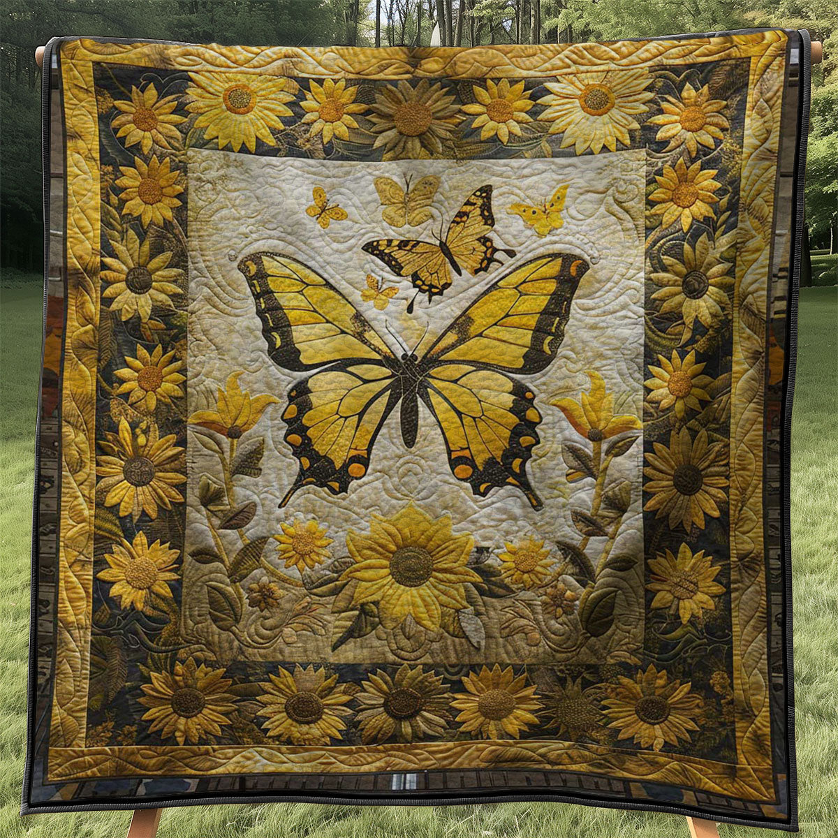 Sunflowers And Butterflies WJ2607035CL Quilt