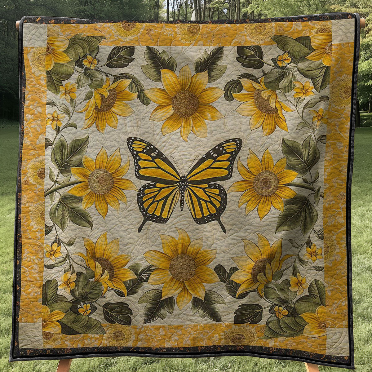 Sunflowers And Butterfly WJ2607036CL Quilt