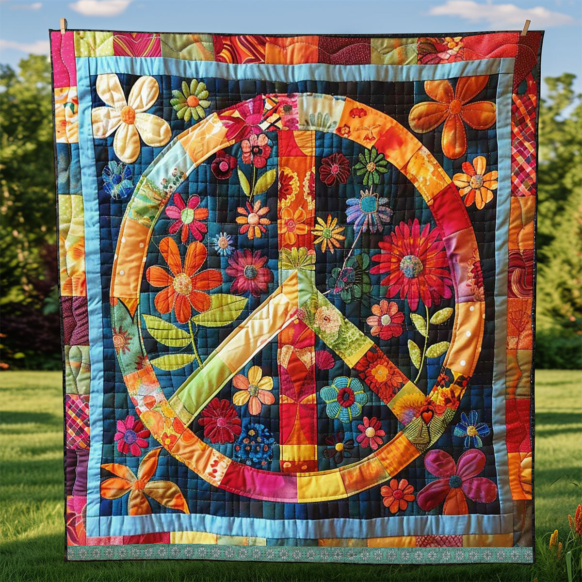 Trippy Hippie Sign WJ0208038CL Quilt