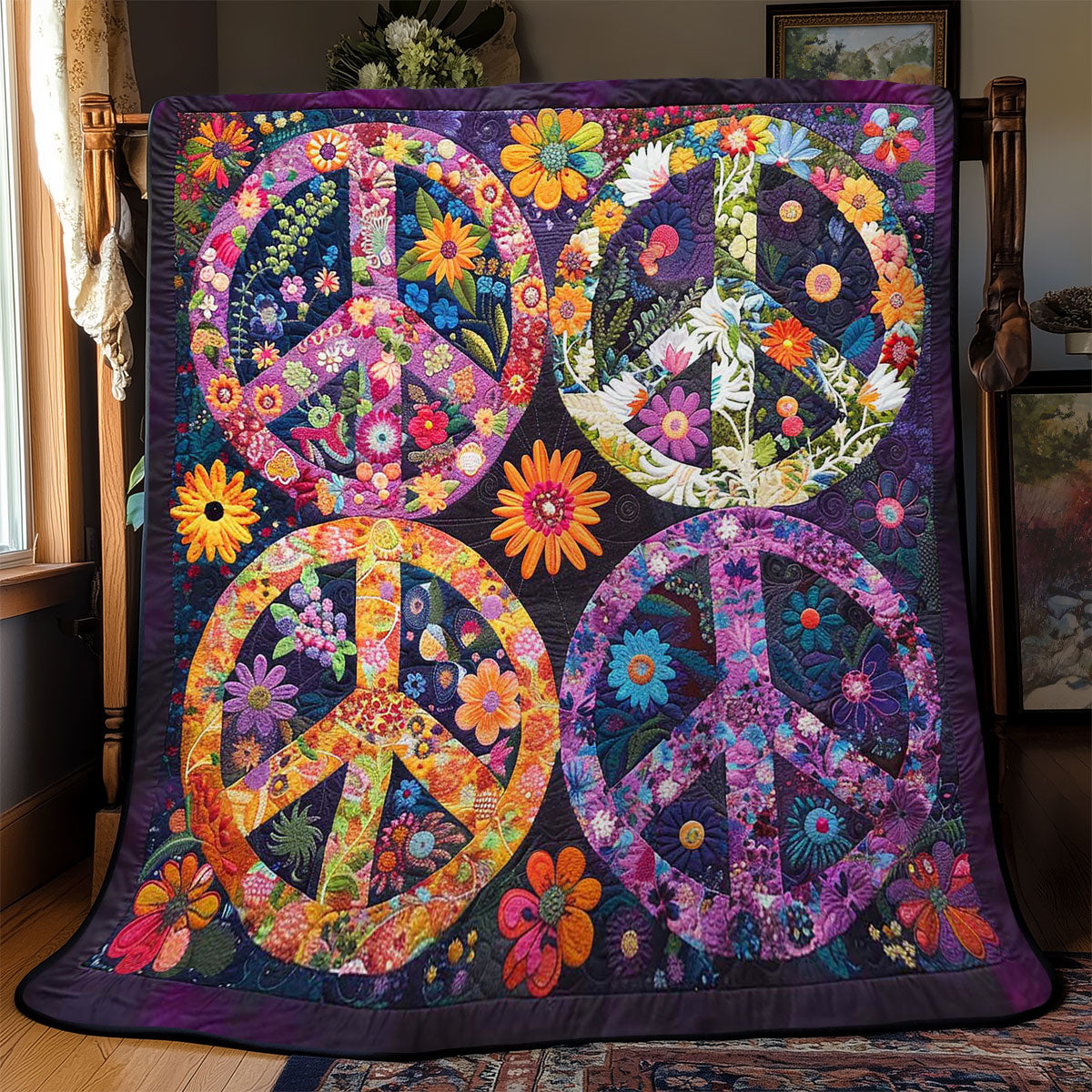 Trippy Hippie Sign WJ2408022CL Quilt