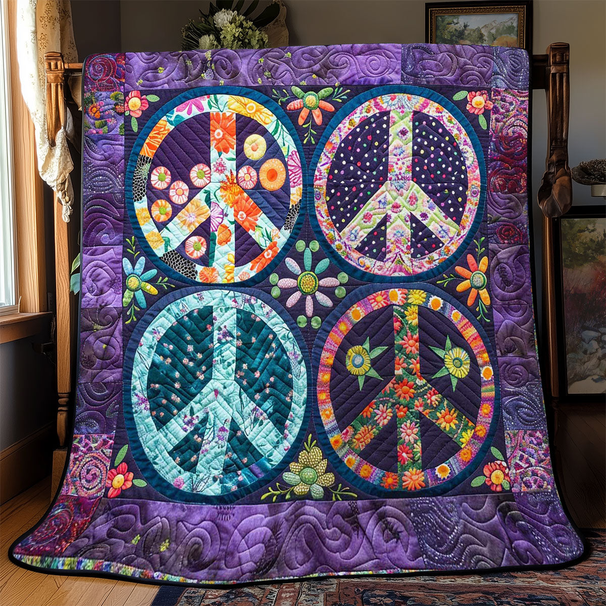 Trippy Hippie Sign WJ2708026CL Quilt