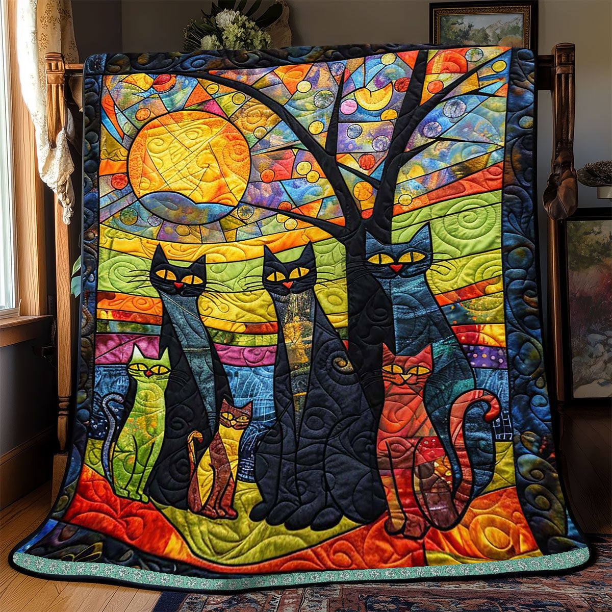 Whimsy Cat Family WJ1709028CL Quilt