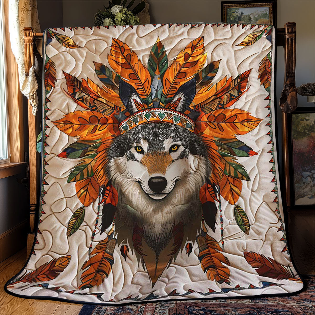 Wolf Native American WJ2008026CL Quilt