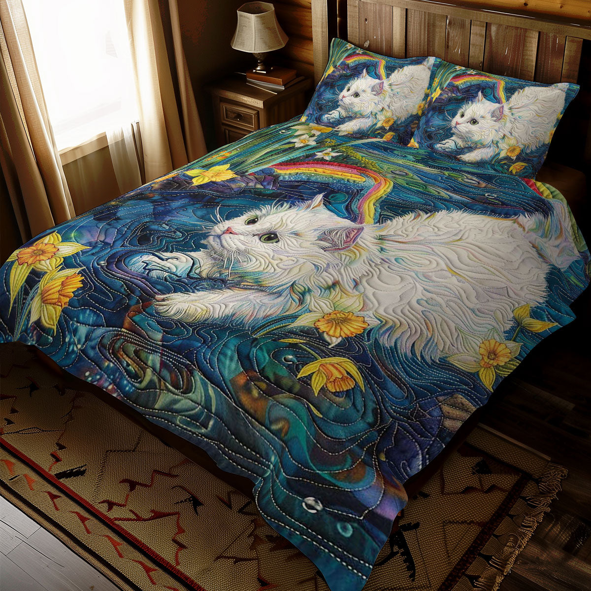 Cat Playing In The Water WJ2708030CL Duvet Cover Set