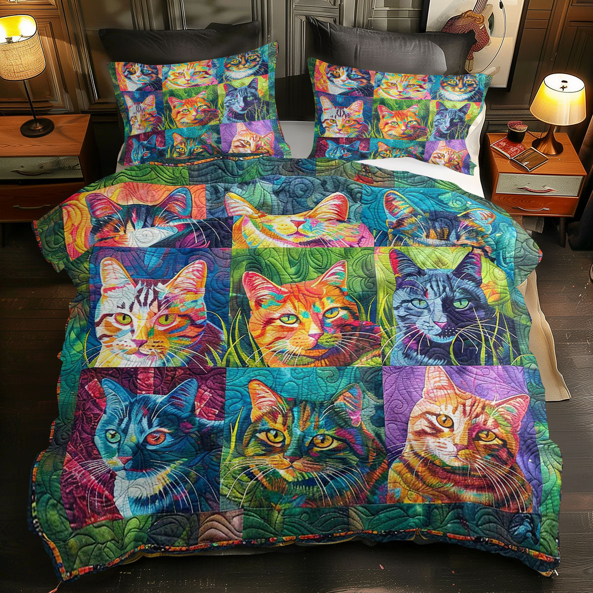 Colorful Cats WJ1609029CL Duvet Cover Set