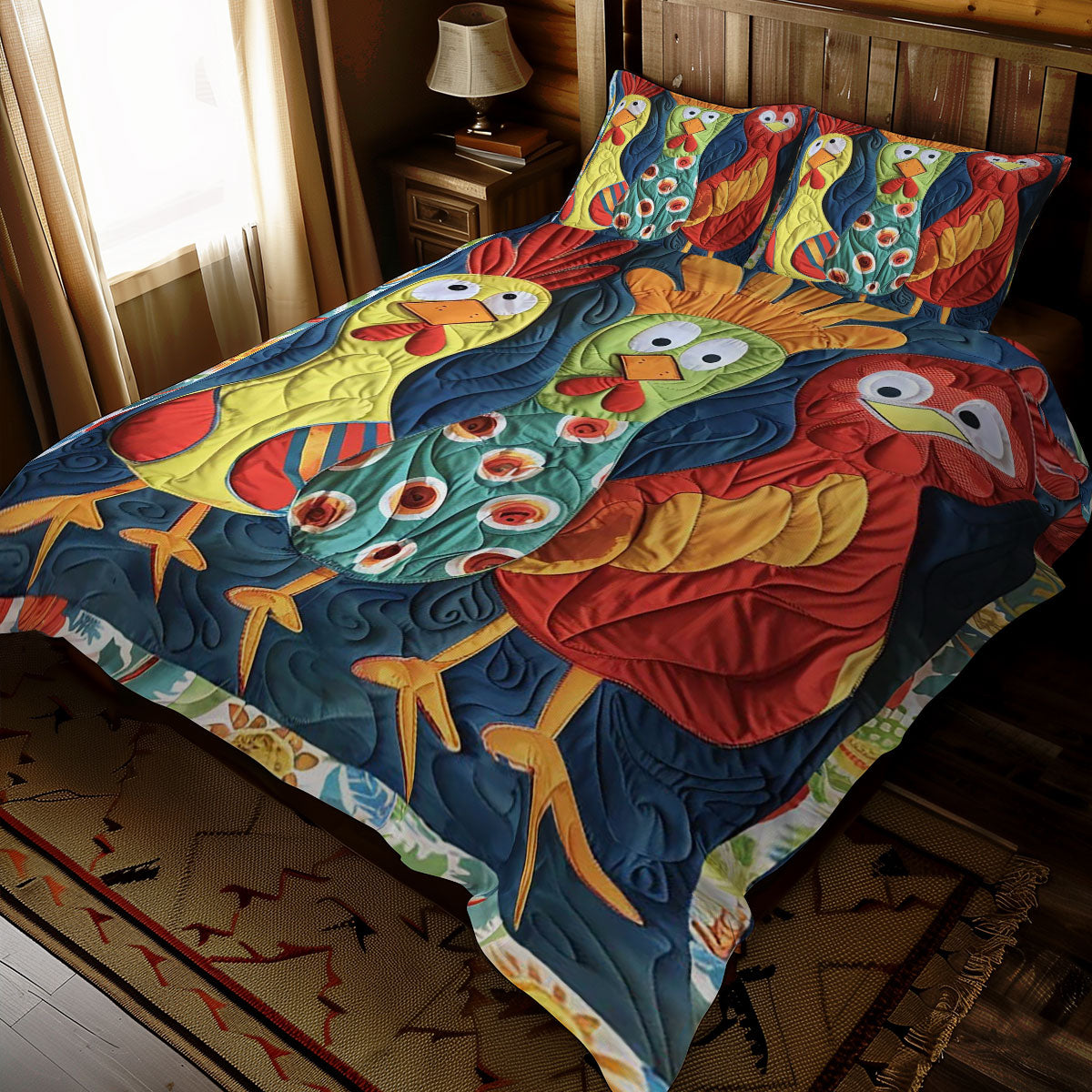 Colorful Chicken WJ1308024CL Duvet Cover Set