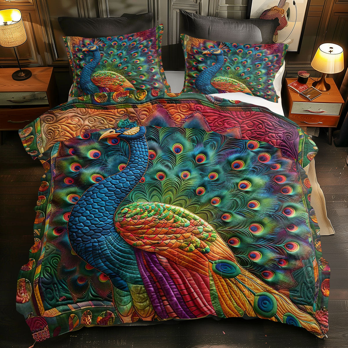 Colorful Peacock WJ1609031CL Duvet Cover Set