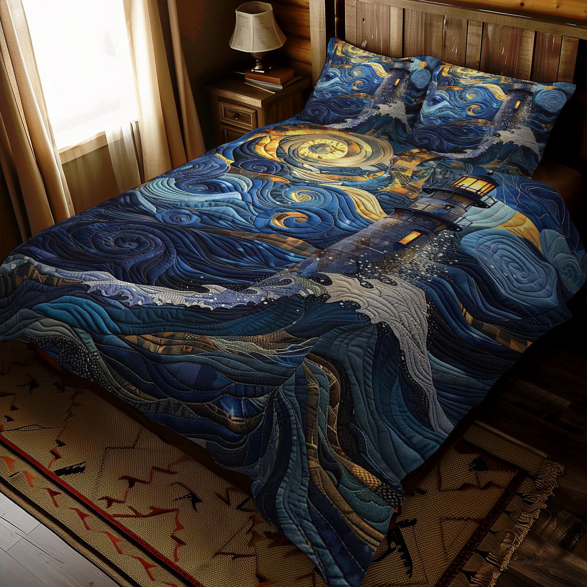 Lighthouse In The Starry Night WJ2008027CL Duvet Cover Set