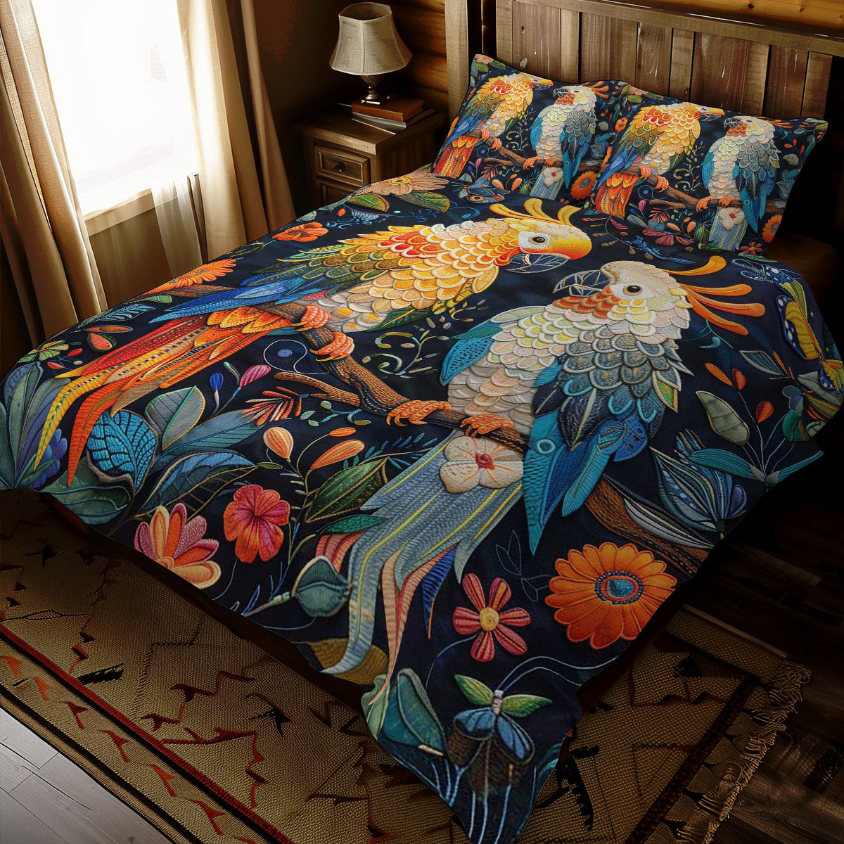 Parrot Couple WJ2708032CL Duvet Cover Set