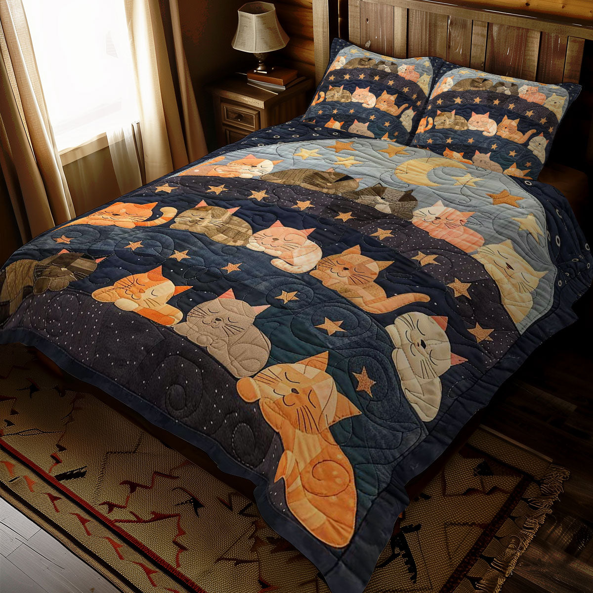 Sleeping Cat Over The Moon WJ1608031CL Duvet Cover Set