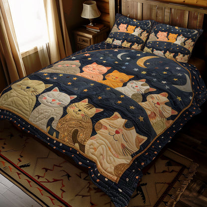 Sleeping Cat Over The Moon WJ2408030CL Duvet Cover Set