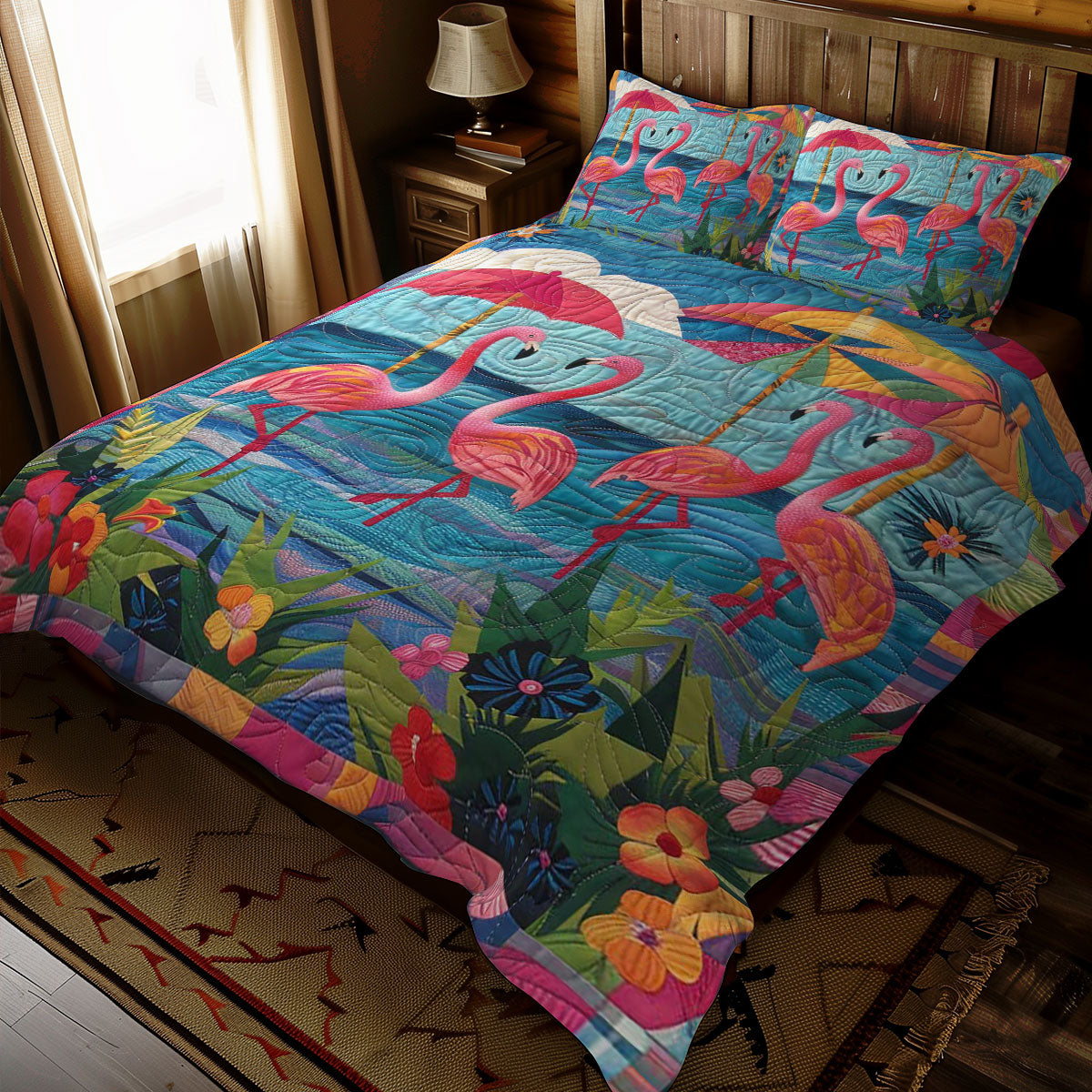 Summer Beach Flamingo WJ1308025CL Duvet Cover Set