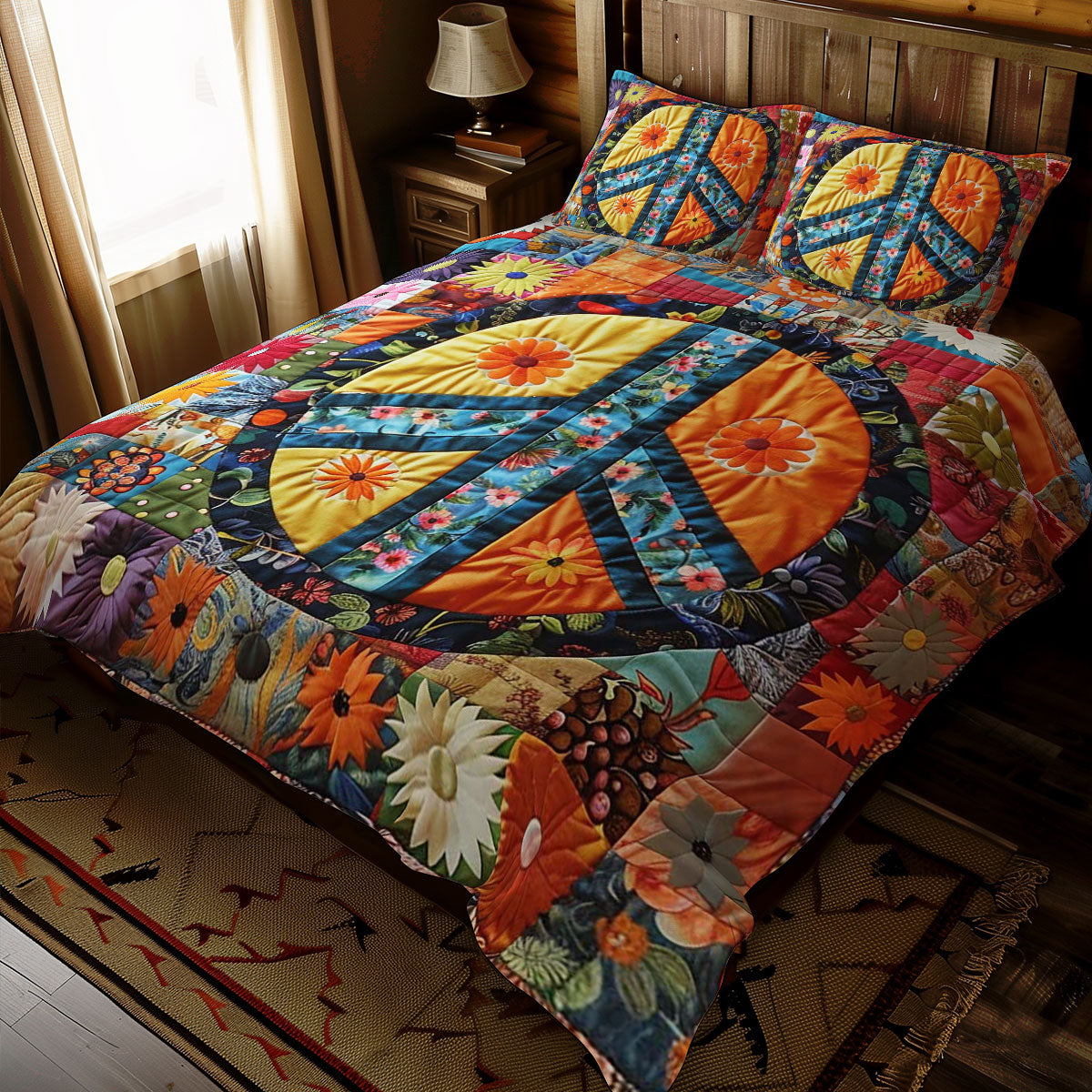 Trippy Hippie Sign WJ0208039CL Duvet Cover Set