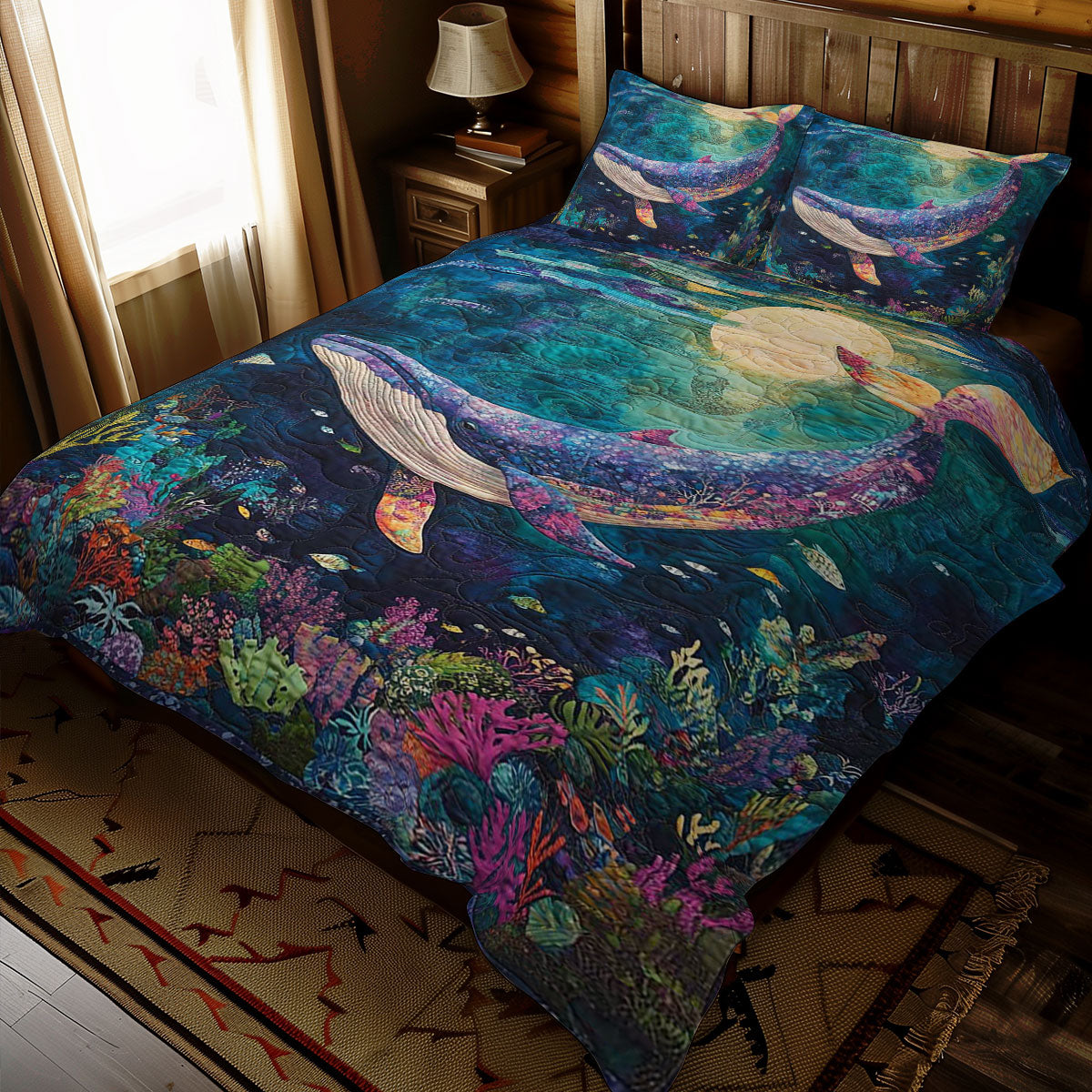 Under The Moon Whale WJ0608042CL Duvet Cover Set