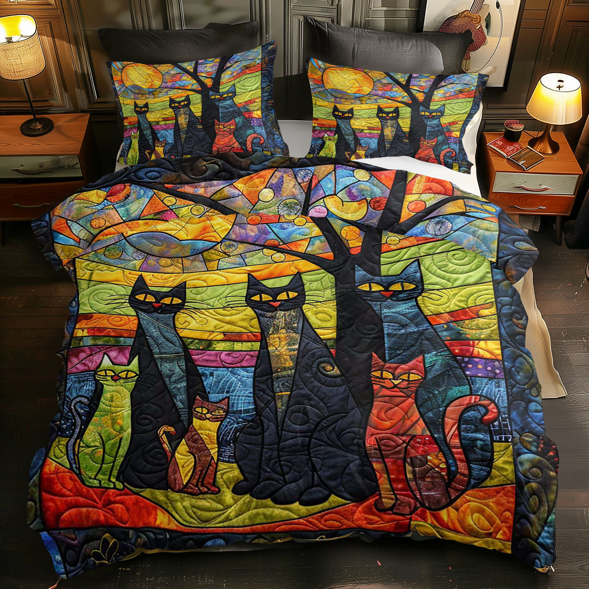 Whimsy Cat Family WJ1709036CL Duvet Cover Set