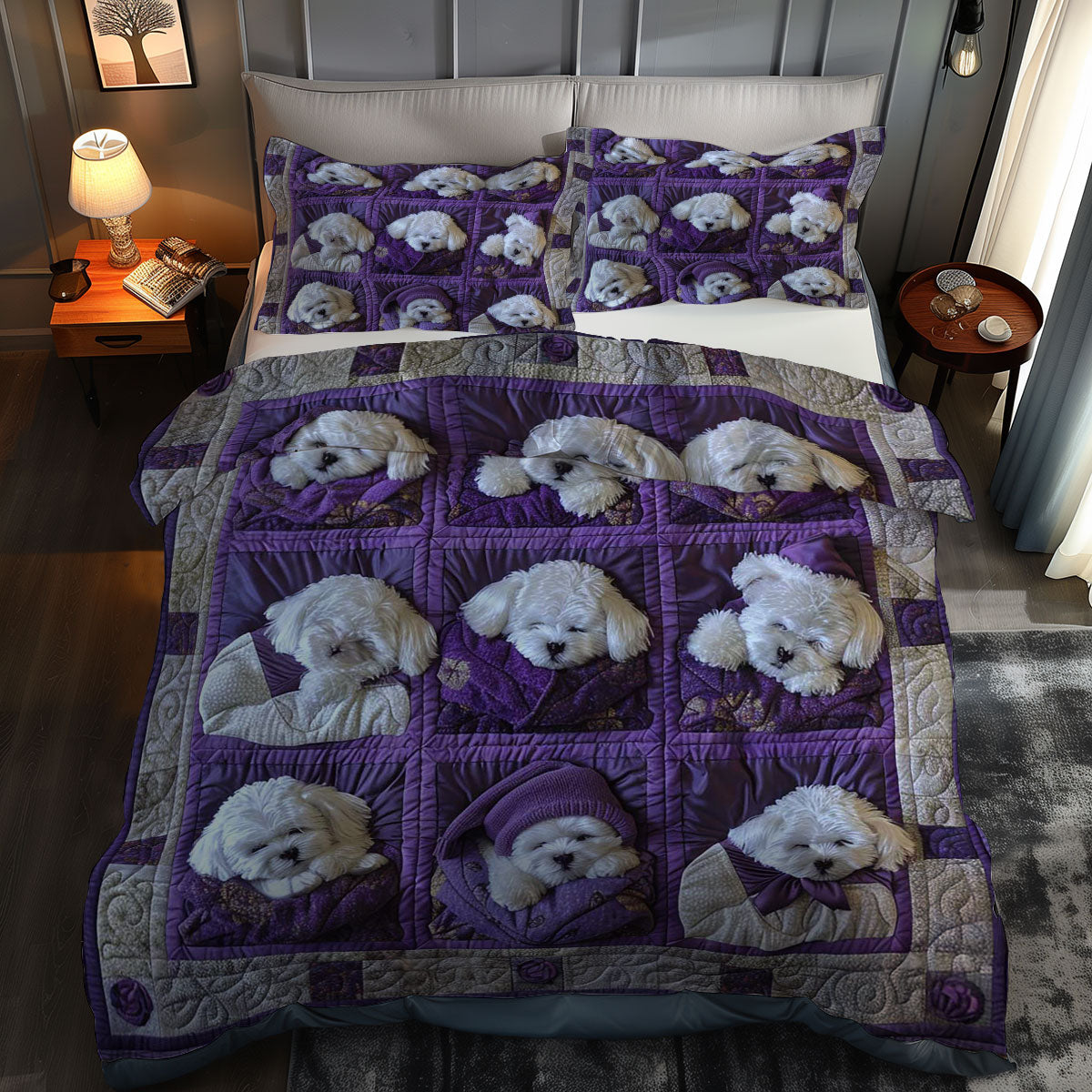 Bichon Frise Snuggle Wrap WN1609001CL Duvet Cover Set