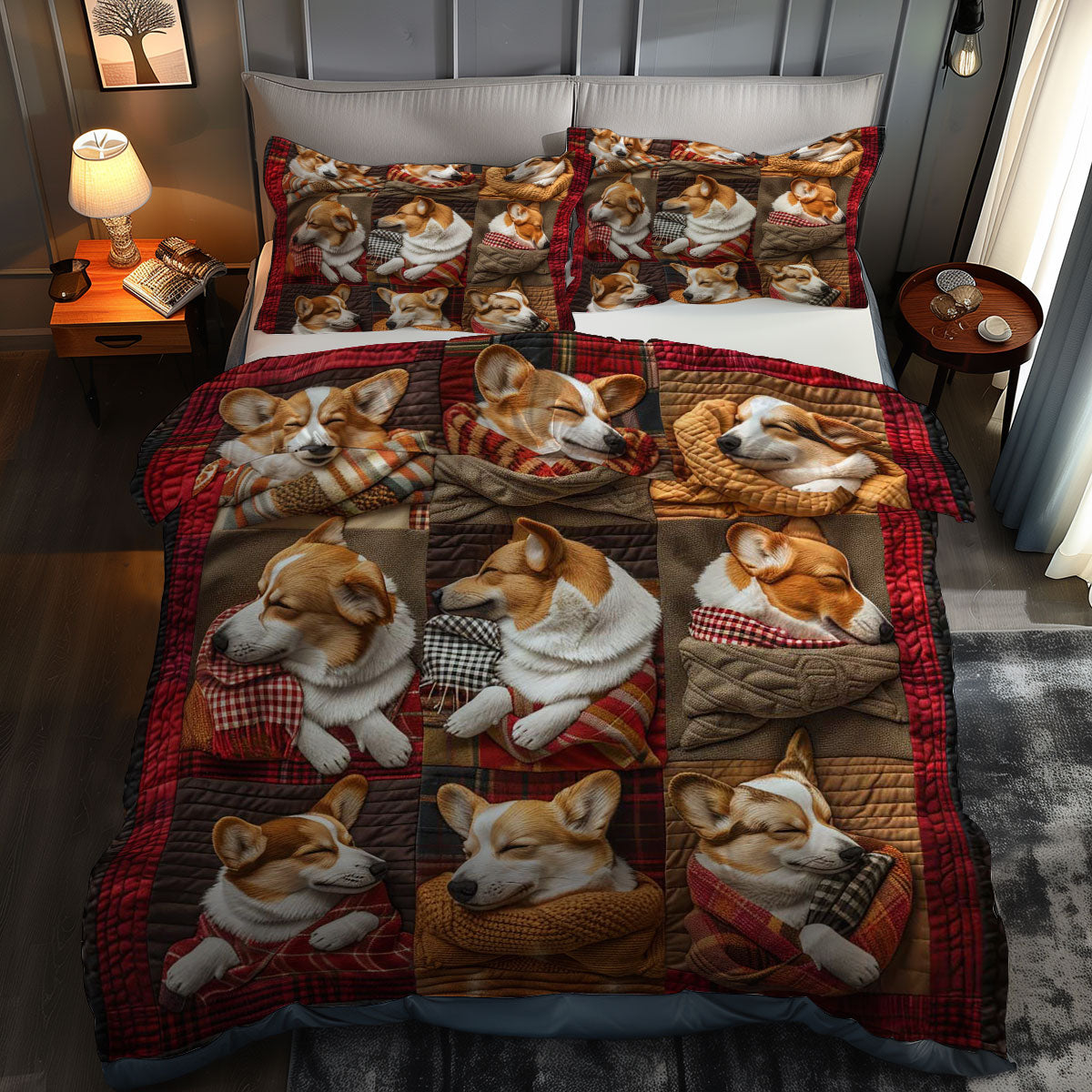 Corgi Snuggle WN1609005CL Duvet Cover Set