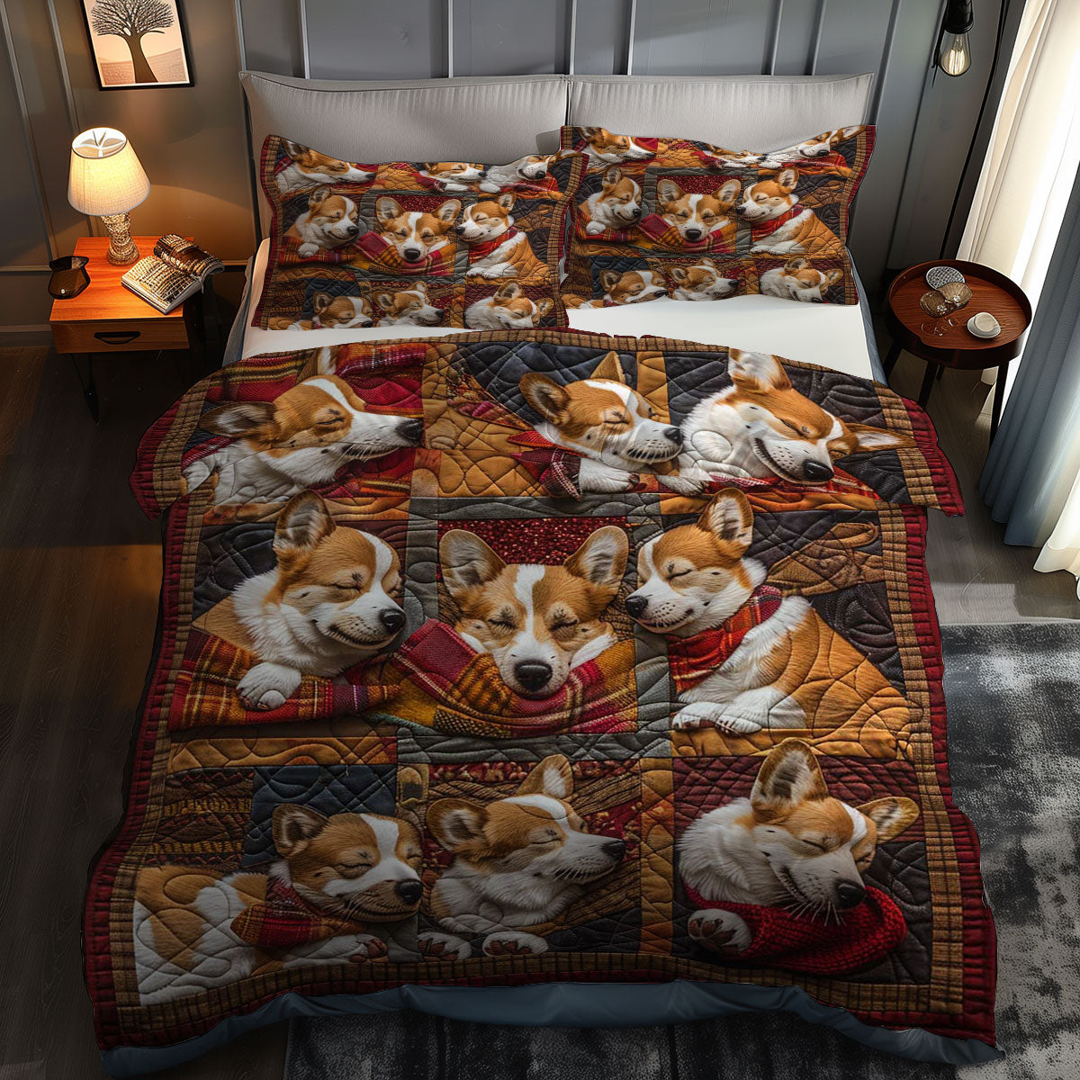 Corgi Soft Snooze WN1609006CL Duvet Cover Set