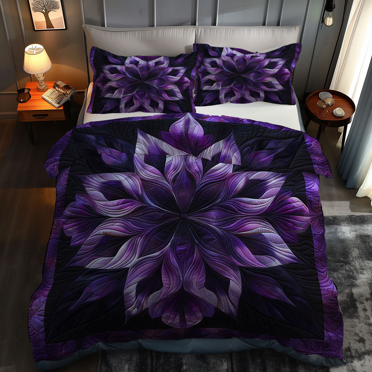 Mystic Purple Flower WN1609014CL Duvet Cover Set