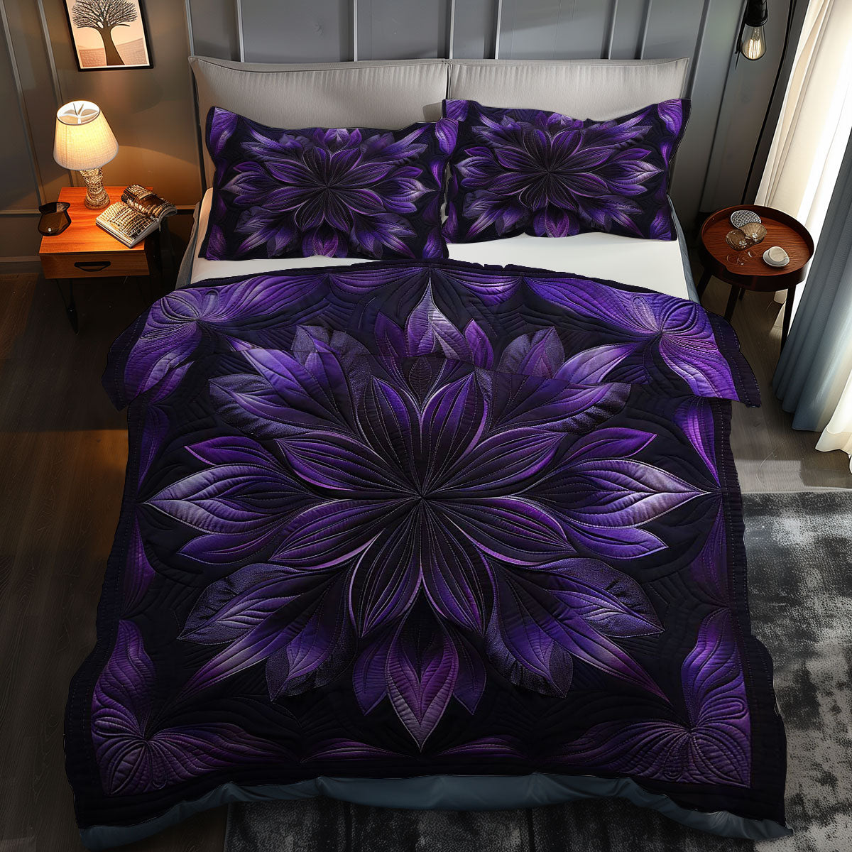 Mystical Purple Flower WN1609016CL Duvet Cover Set