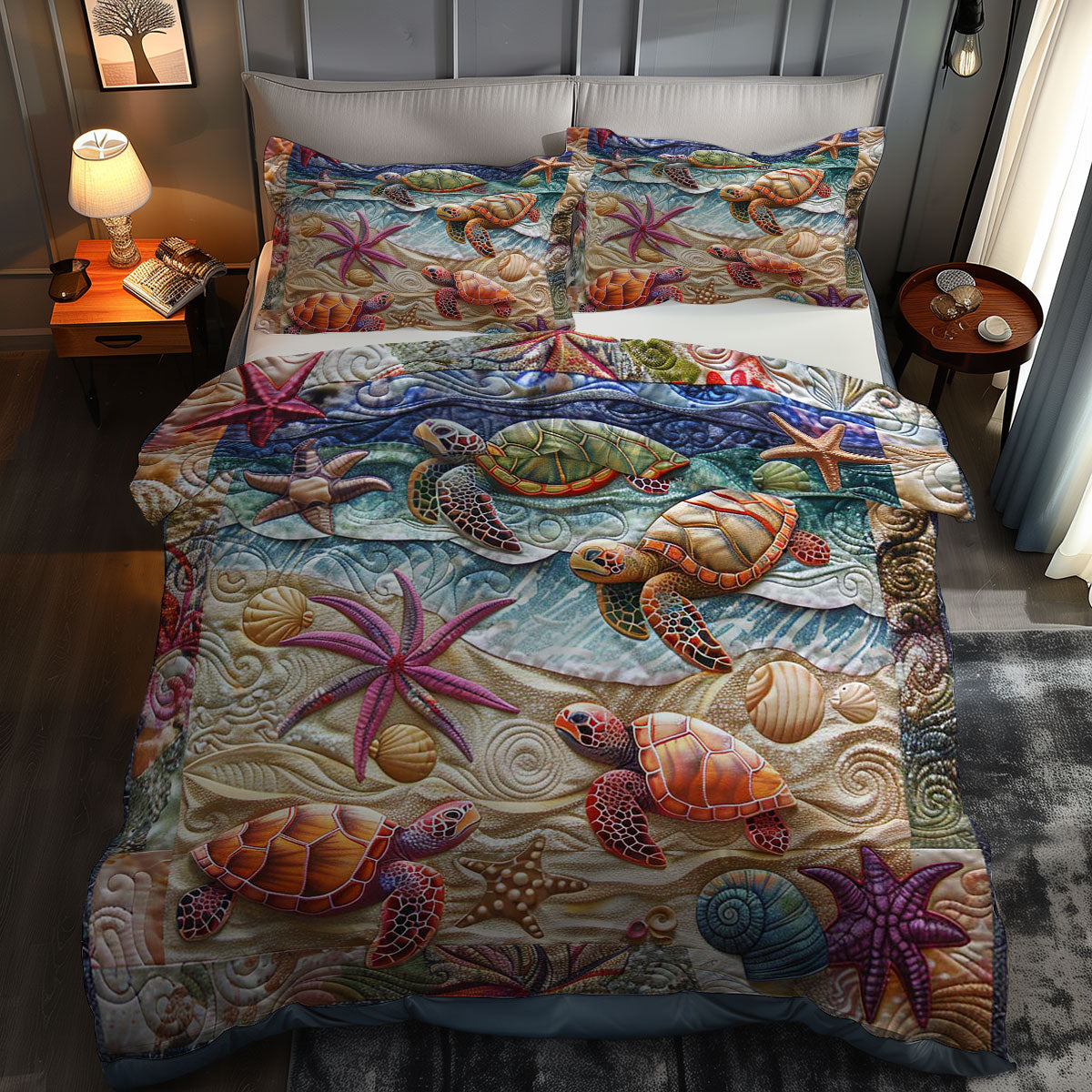 Seaside Turtle Sanctuary WN0609004CL Duvet Cover Set